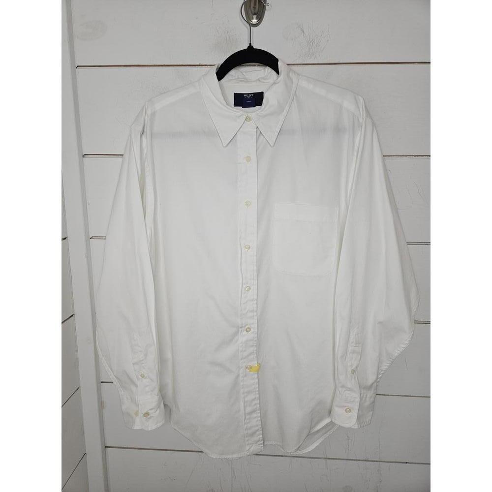 Hunt Club size 14 white cotton button up shirt